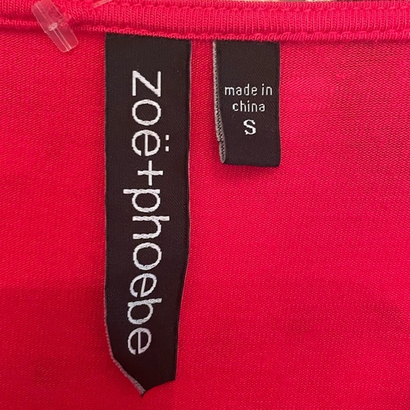 NWOT Zoe +phoebe hot pink top, size small - Picture 4 of 6